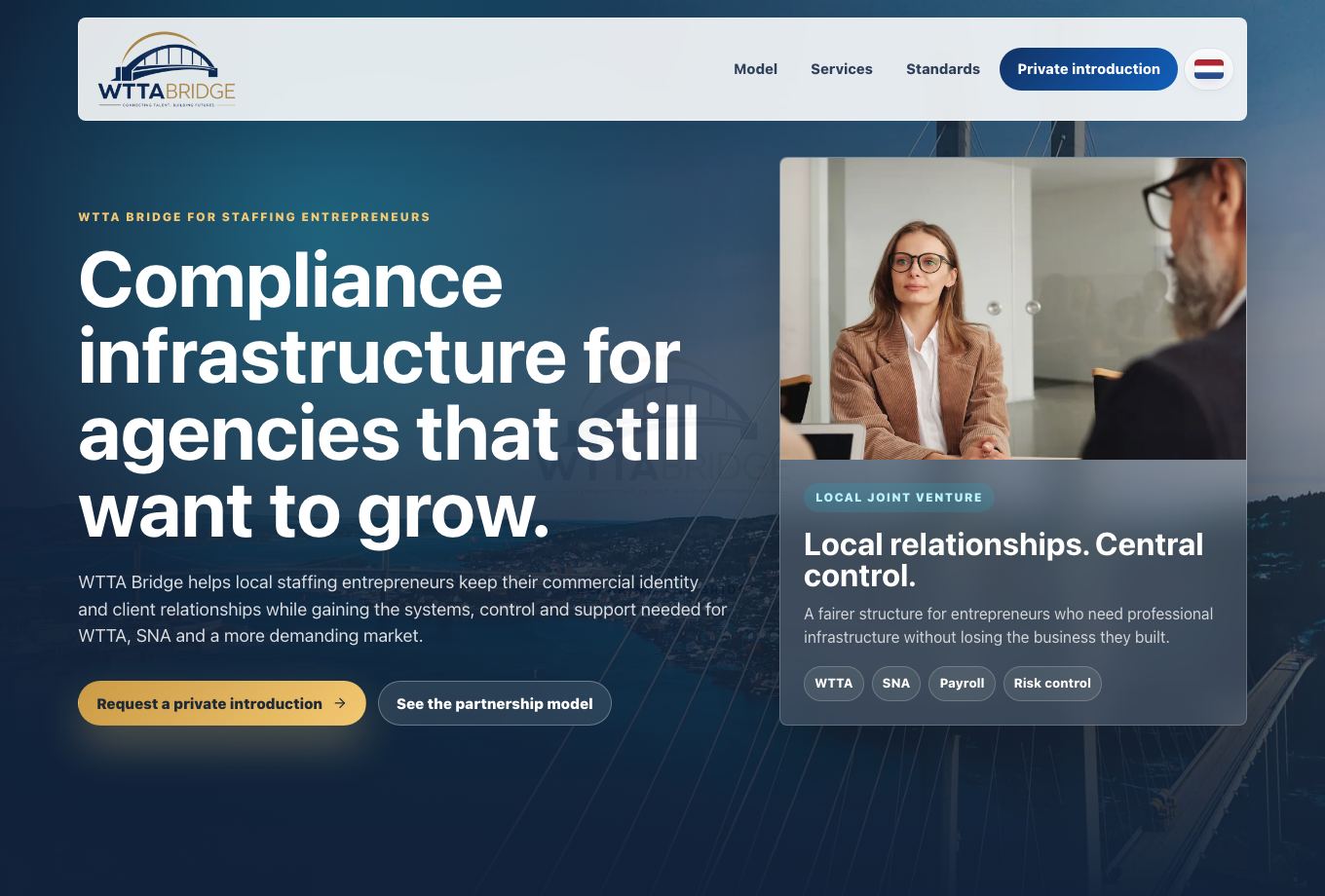 WTTA Bridge homepage screenshot